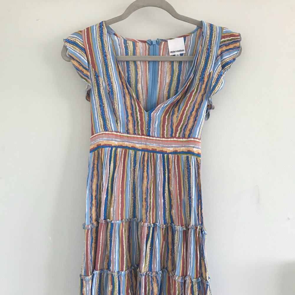 Skylar + Madison Striped Mini Dress | V-Neck | S
